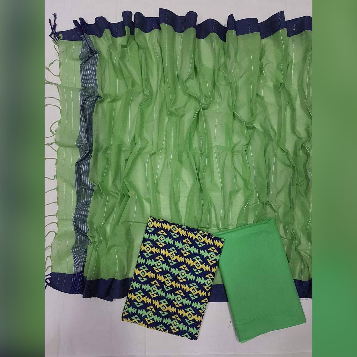 Three pice shalwar kameez block batick cotton dress