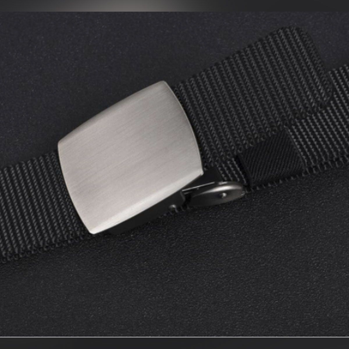 Men and women automatic buckle smooth buckle nylon canvas slim belt tactics outdoor trousers students military training belts - Belt For Men