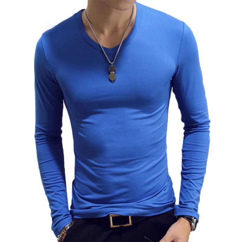 2022 New Henley T-shirts Men Solid Long Sleeve Fashion Design Slim Button Casual Outwear Popular T Shirt For Male 3XL
