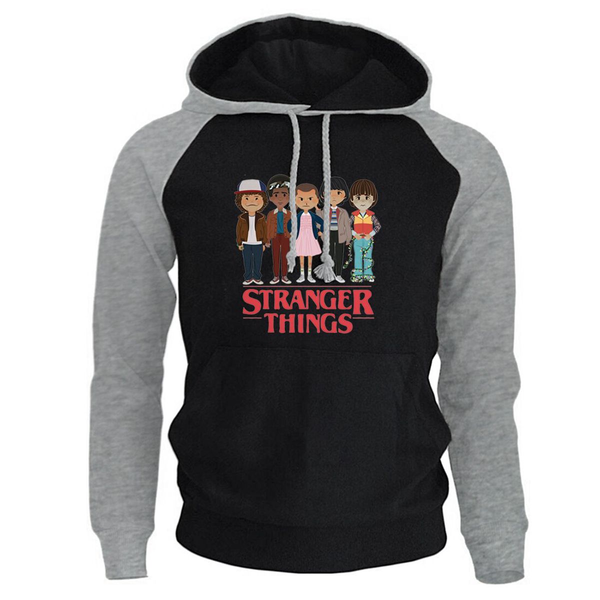 Mens Hoodies Stranger Things Streetwear Autumn Winter Fleece Raglan Hoodie Men  Hop Hooded Sweatshirts Harajuku Hoody