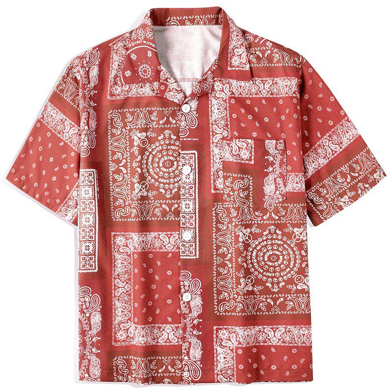 2021New Haradjuku Oversized Short Sleeve Men's Shirts Fashion Summer Clothing Short-Sleeve Blouses Tops Man's Clothes