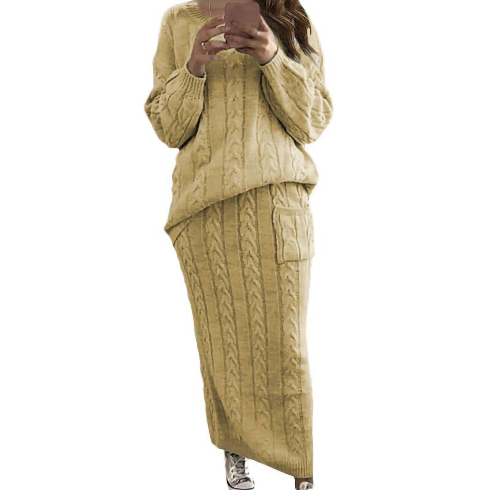 Skirt Suit Long Sleeve Anti-pilling Skirt Suit