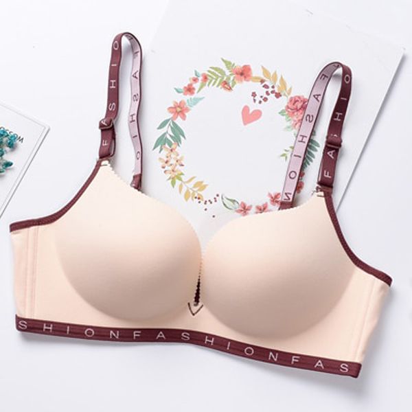 DERUILADY Comfort Skin Cotton Bralette Letter Straps Wireless Bra  Lingerie Seamless Push Up Bras For Women Underwear