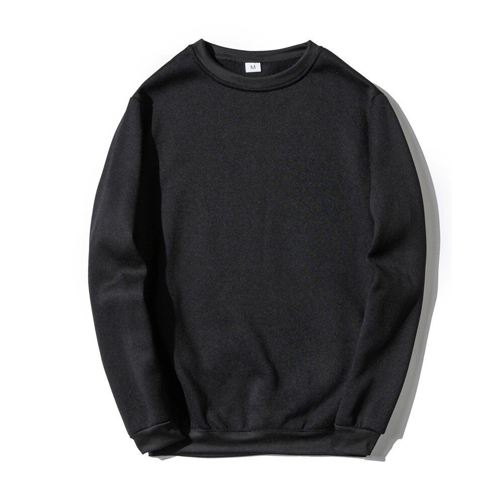 Fashion Solid Sweatshirts Hoodies Autumn Winter Warm Fleece Sweatshirt High Quality Men Tops Male Brand  Hop Pullover