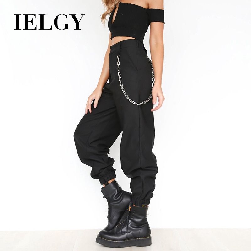 IELGY was thin high waist harem pants women casual pants sports trousers