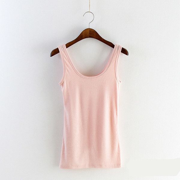 Super Soft Brushed Cotton Tank Top Summer Women U Neck Slim Vest Top Singlet Bustier Spring Undershirt Streetwear Lady Tees