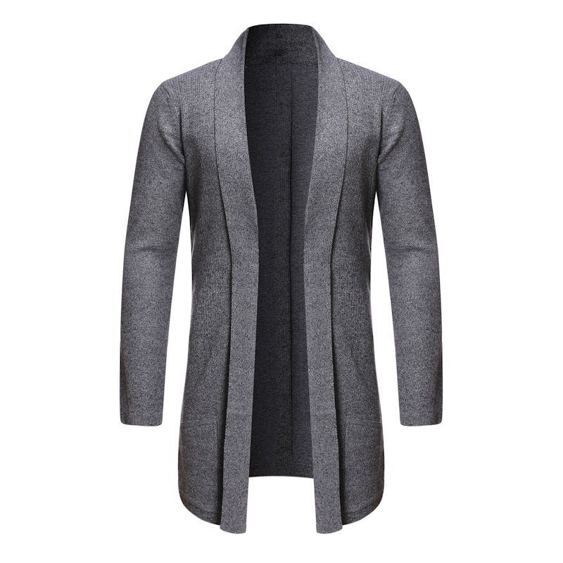 Hot Sell Middle- Long length Mens Solid Sweater Cardigan Trench Male Casual Autumn New Hot Design