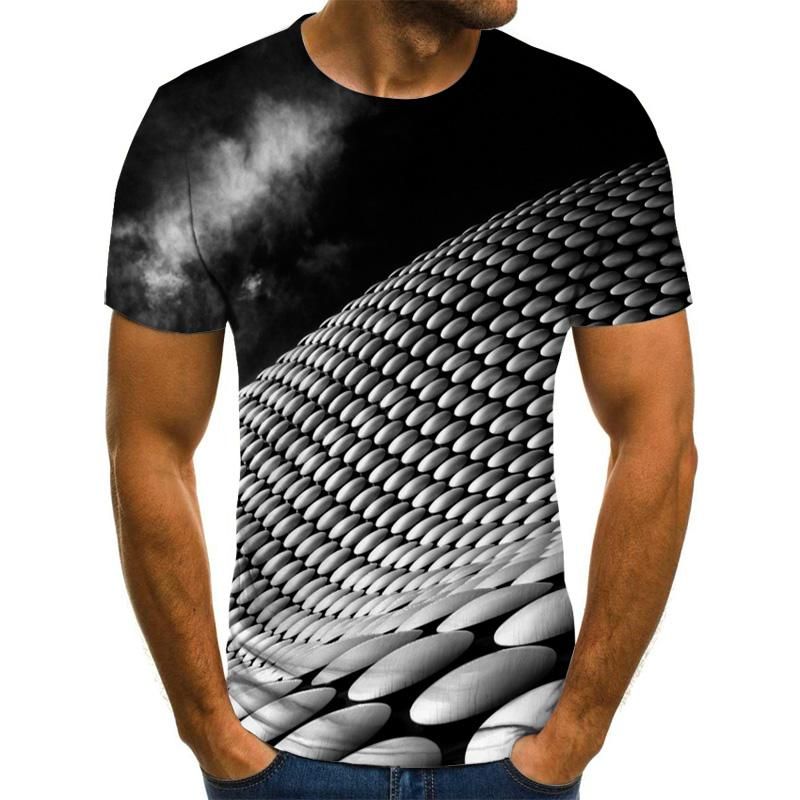 summer men's 3D printing T-shirt fashion O-neck casual short sleeve breathable casual comfortable top