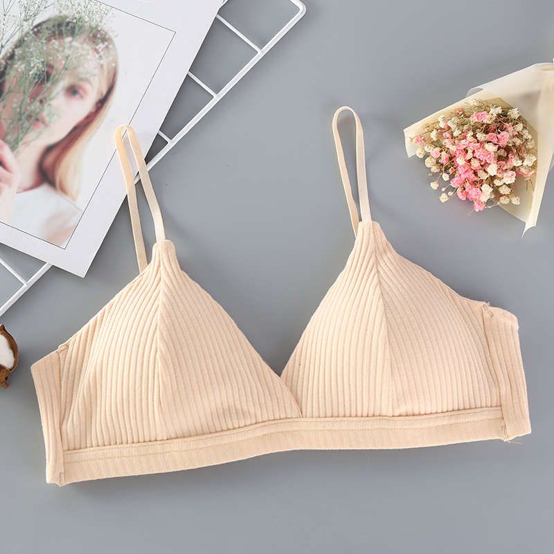 2019 Women Bras Comfortable And Breathable  Cotton  Lingerie Push Up Striped Bras Wire Free Women Underwear