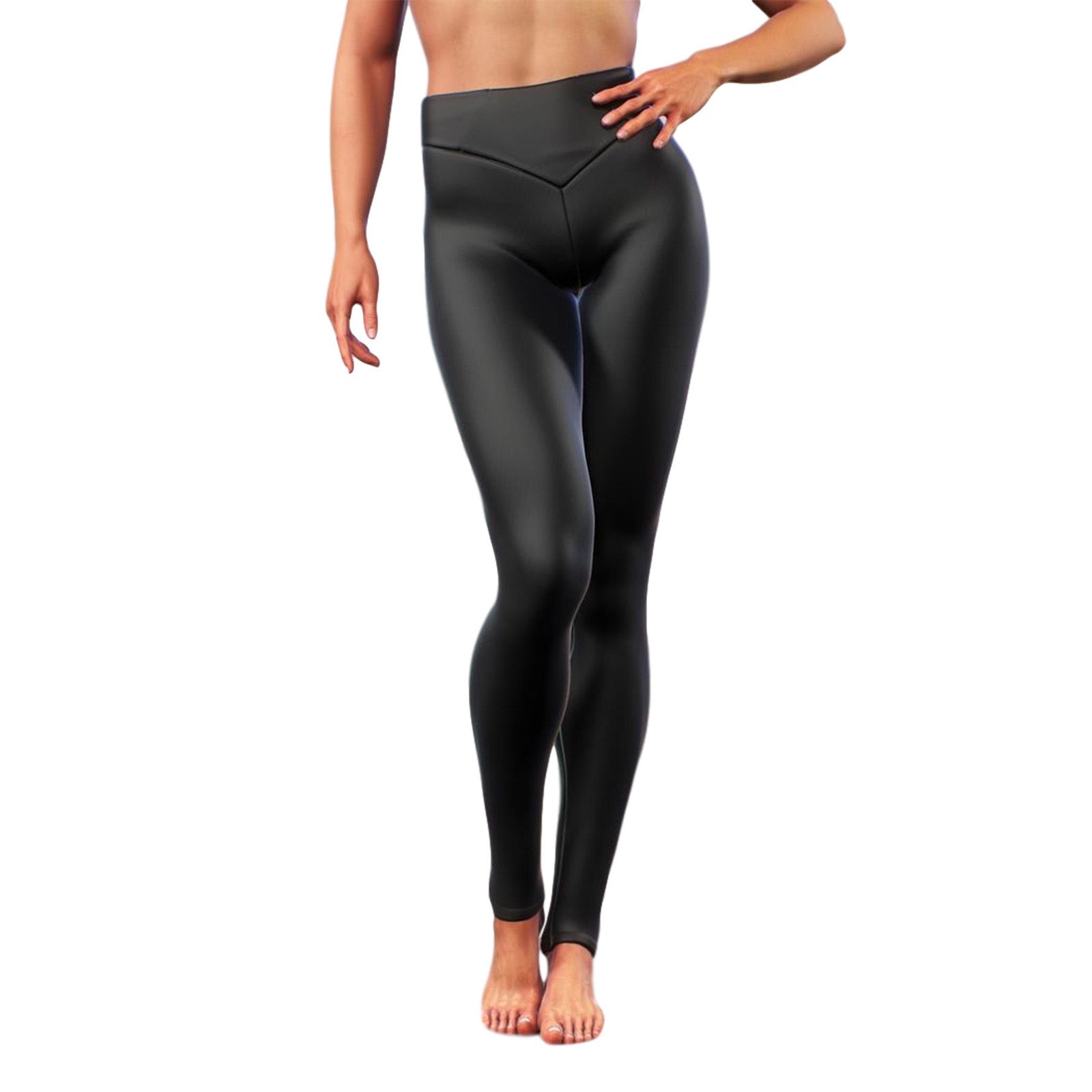 Women's Faux Leather Leggings Pants, Sexy High Waist Slim Fit Tights Trouser(S M L XL)