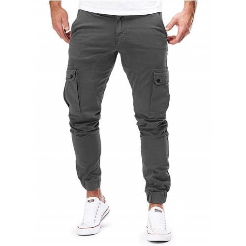 Men Pants Fashion Elasticated Slim  Casual Multi-Pocket Long Sport Jeans Work Clothes