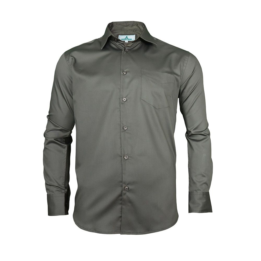 Adams Wear 100% Cotton Anthracite Grey Solid Formal Shirt
