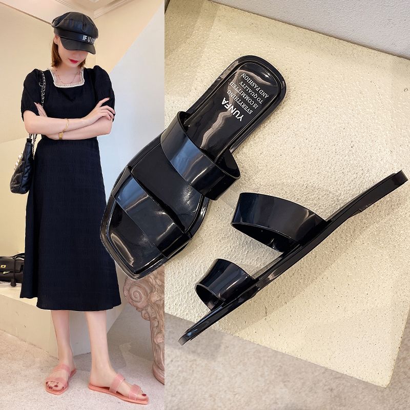 Women Rubber Slippers Casual Flat Sandals for Women Waterproof Shoes