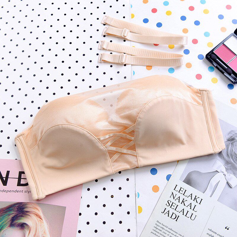 Lingerie Lace Brassiere Half Cup Bra Women Seamless Invisible Bras Sutian Female Underwear Strapless Push Up Bra