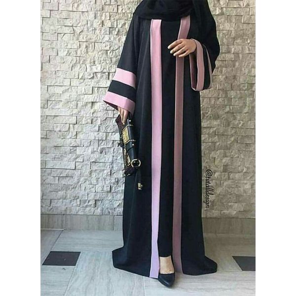 black 2 part abaya for women