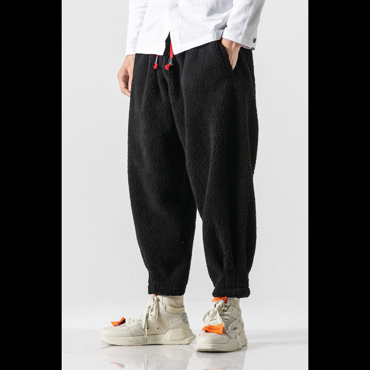Autumn Winter Men's Jogger Harem Pants Warm Trousers Man Casual Oversized Sweatpants Woman Pants Streetwear Dropsping