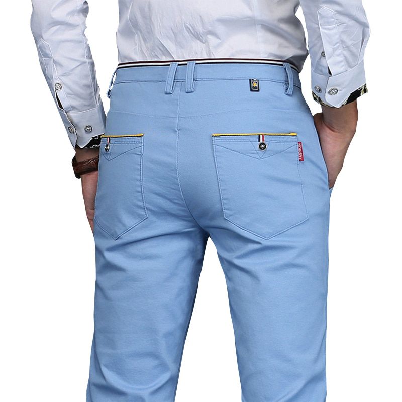 New Design Men pants  Casual hombres pantalones Cotton Slim Pant Straight Trousers Fashion Business Pants Men Plus Size