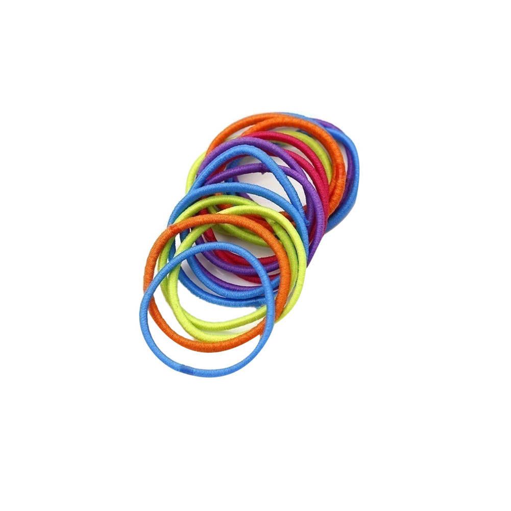 10Pcs Simple Baby Girl Solid Color Elastic Hair Ring Tie Rope Ponytail Holder