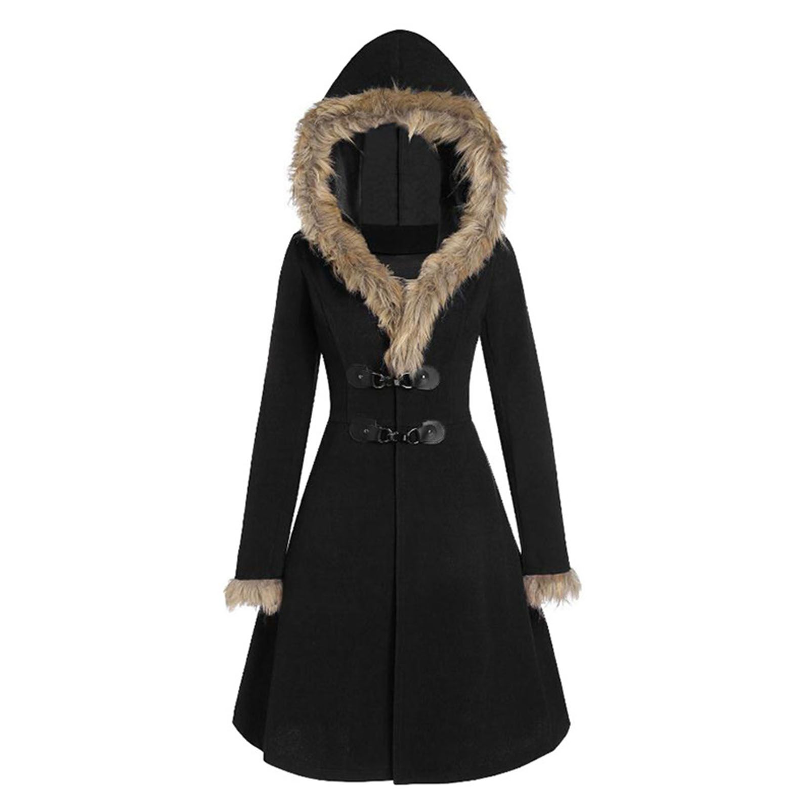 Casual Coat Princess Dress Hem Solid Color Warm Casual Coat