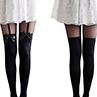 y Women Cute Bowknot Tattoo Tights Stockings False Suspenders Party Pantyhose