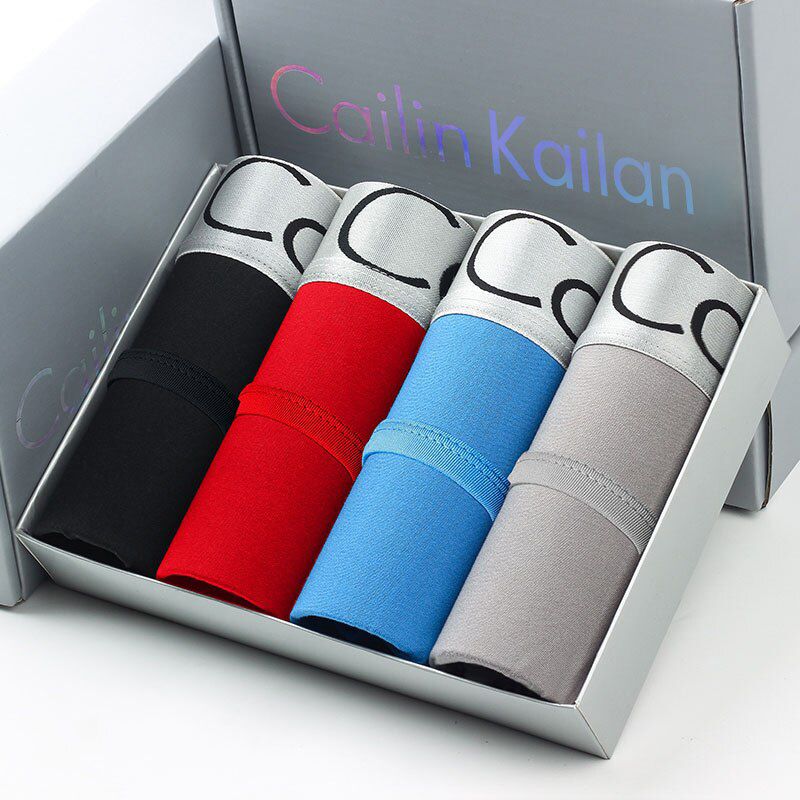 4 Pieces/lot Sexy Men Briefs Men's Breathable Underpants Modal Mens Soft Brief Solid Shorts Male Panties（NO BOX）