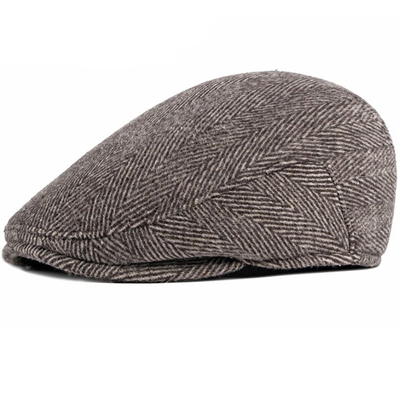 Berets Male Plus Size Ivy Hat Big Head Man Autumn Winter Newsboy Cap Top Grade Linen Berets for Men Thick Warm Earflap Cap