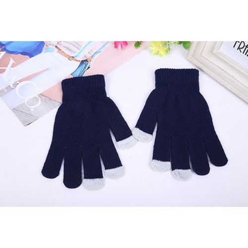 Rimiut Women's Cashmere Knitted Winter Gloves Cashmere Knitted Women Autumn Winter Warm Thick Gloves Touch Screen Skiing Gloves