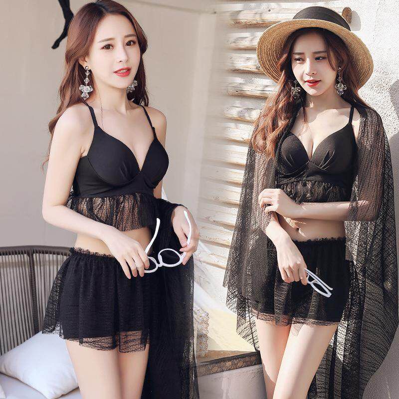 Panda Online 3PCS Set Beach Bathing Suit Hipster Bikini Split Type Swimwear Swimsuit