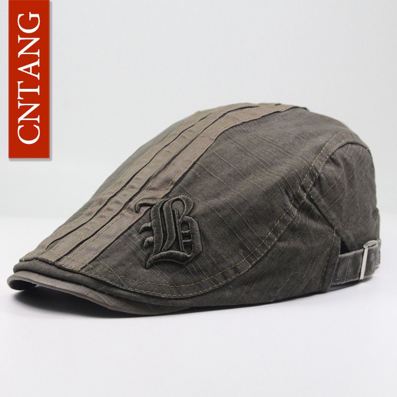 2020 Summer Fashion Men Berets Flat Hat Embroidery Visor Caps Vintage Flat Casual Beret For Men's Adjustable