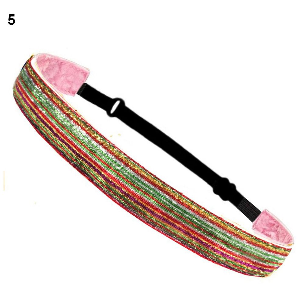 Fashion Kids Glitter Non Slip Stretch Hairband Sports Headband Hair Accessory