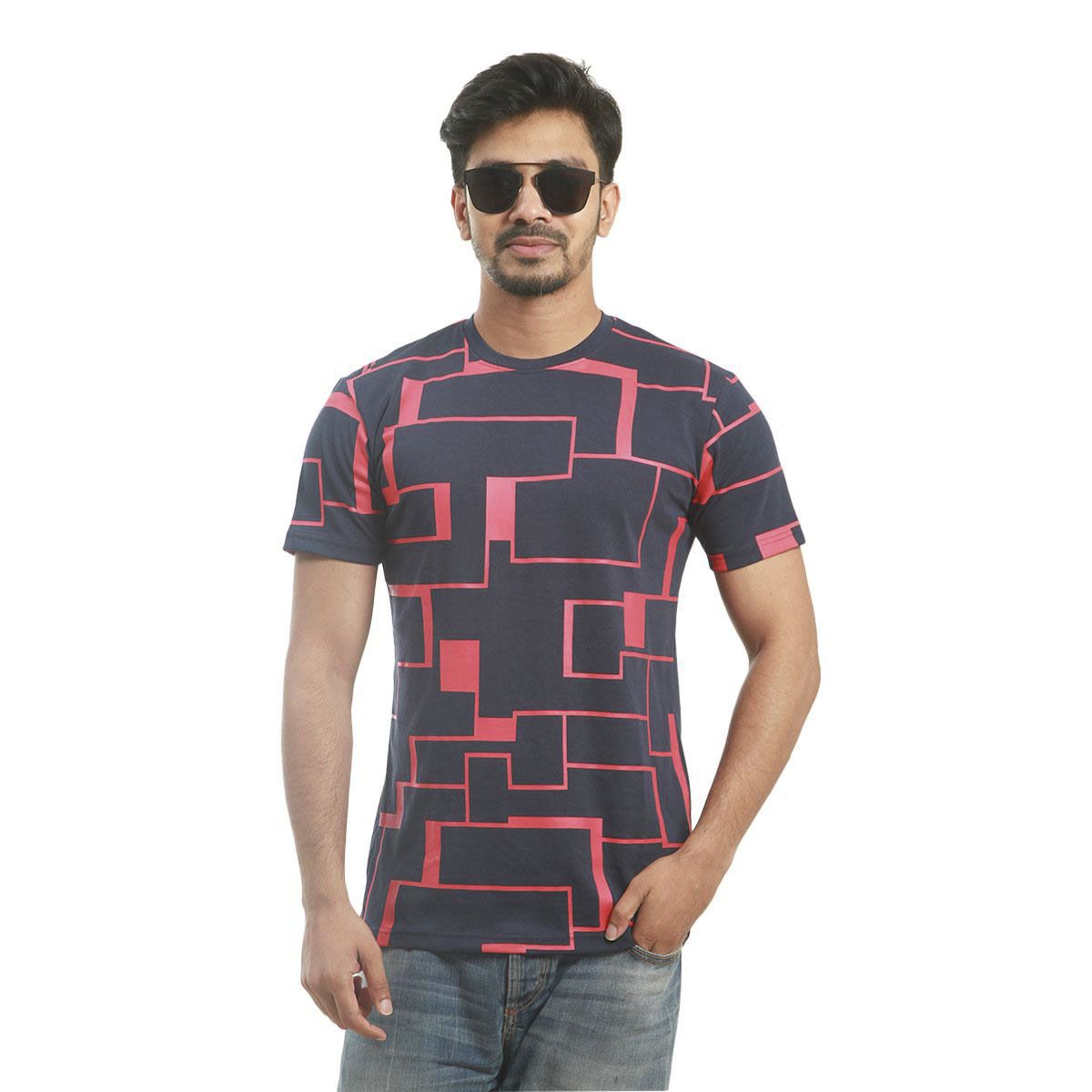Navy Blue Cotton T- Shirt For men
