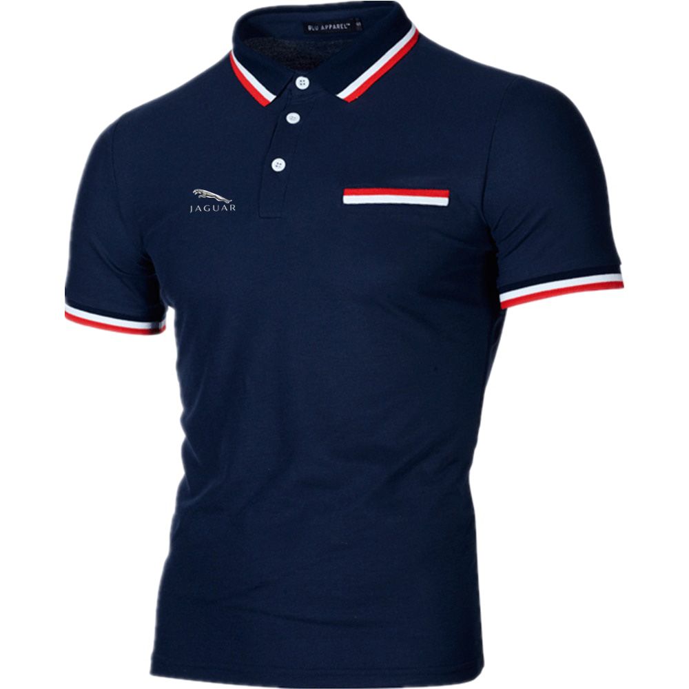 Jaguar 2021new men's shirt slim fit jogging fitness quick-drying men's street art short-sleeve shirt men's printed clothing A+01
