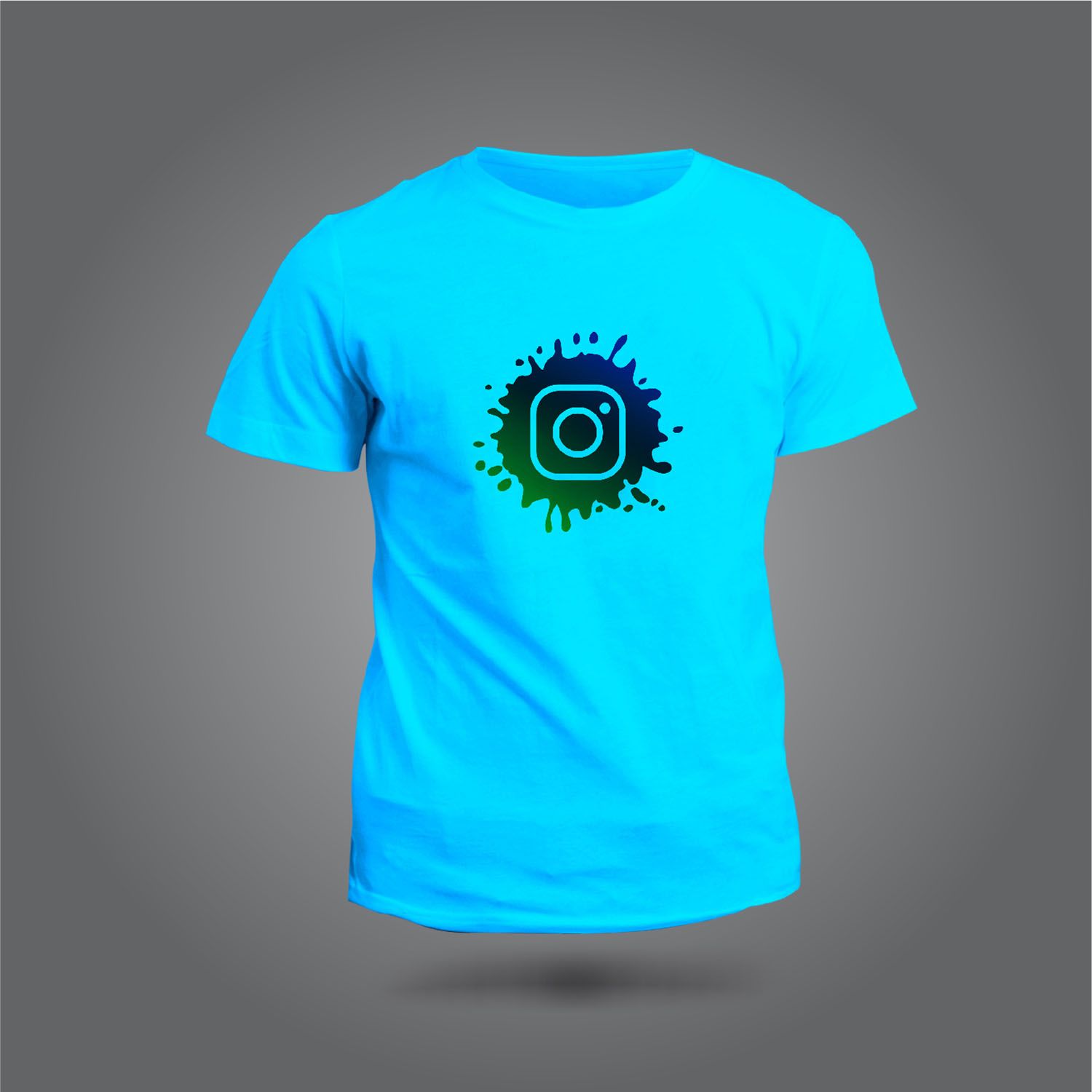 Instagram Logo Design Sleeve Printed T-shirt
