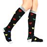 Sports Women Love Heart Stockings Elastic Graduated Compression Knee High Socks