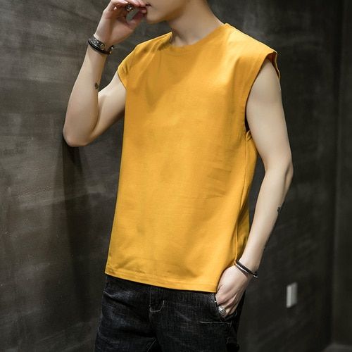 Mens TaTop Cotton Sleeveless blouse Casual Vest Men Bodybuilding Bottoming Undershirt Camiseta Sin Mangas Derte Hombre