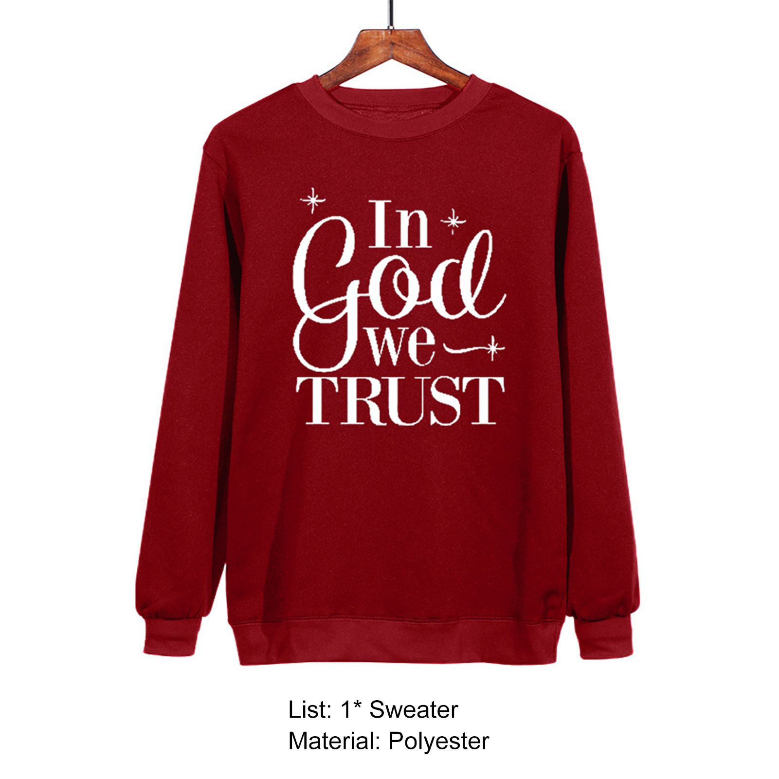 Women Pullover Eye-catching Decorative God Letter Loose Top Sweatshirt