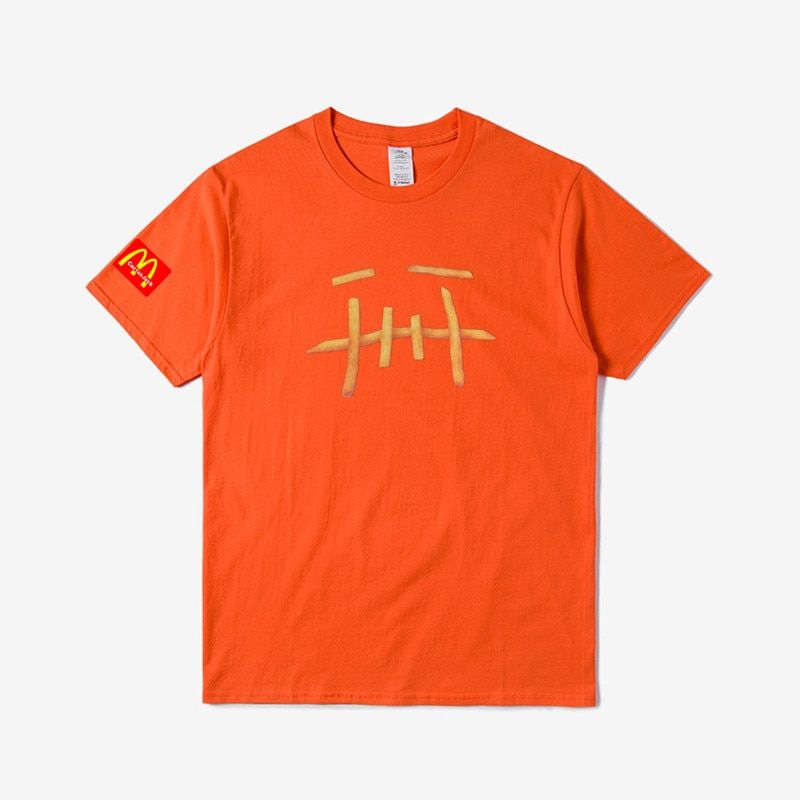 Rapper Cactus Jack French Fries Print T-shirt Men Women Travis Scott M Crew T Shirts Cotton Tees  Hop Skateboard Trend Tops