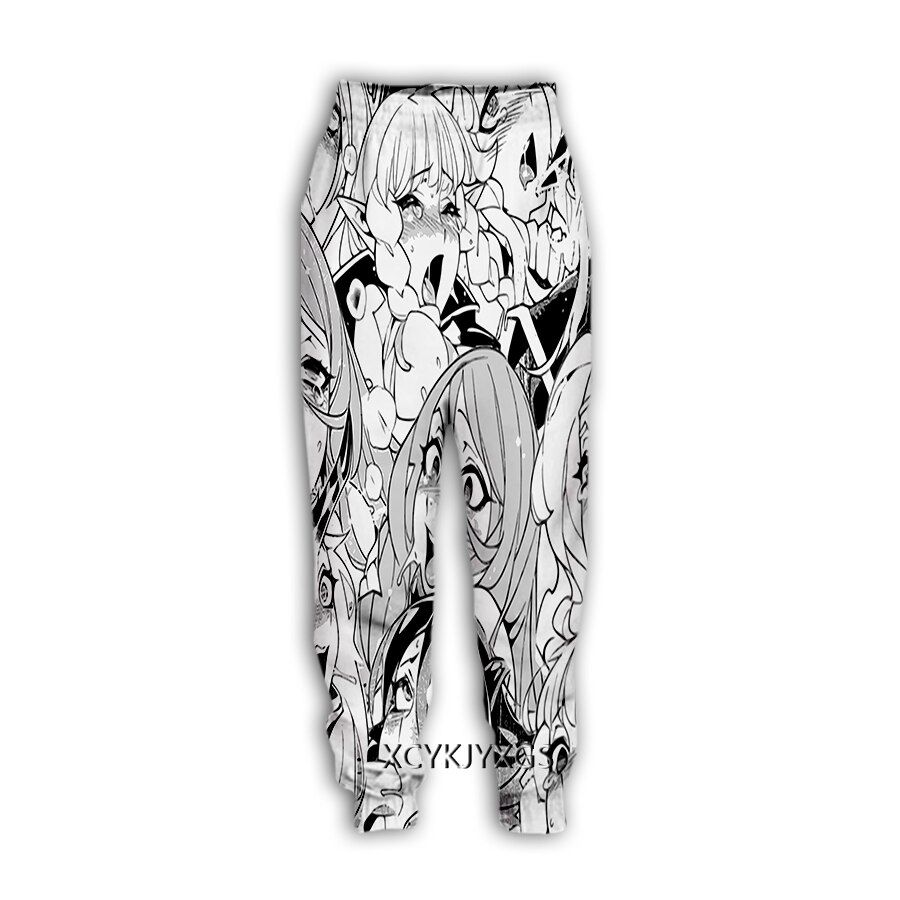 Men/Women Anime Ahegao 3D Printed Casual Pants Fashion Streetwear Men Loose Sporting Long Pants F30