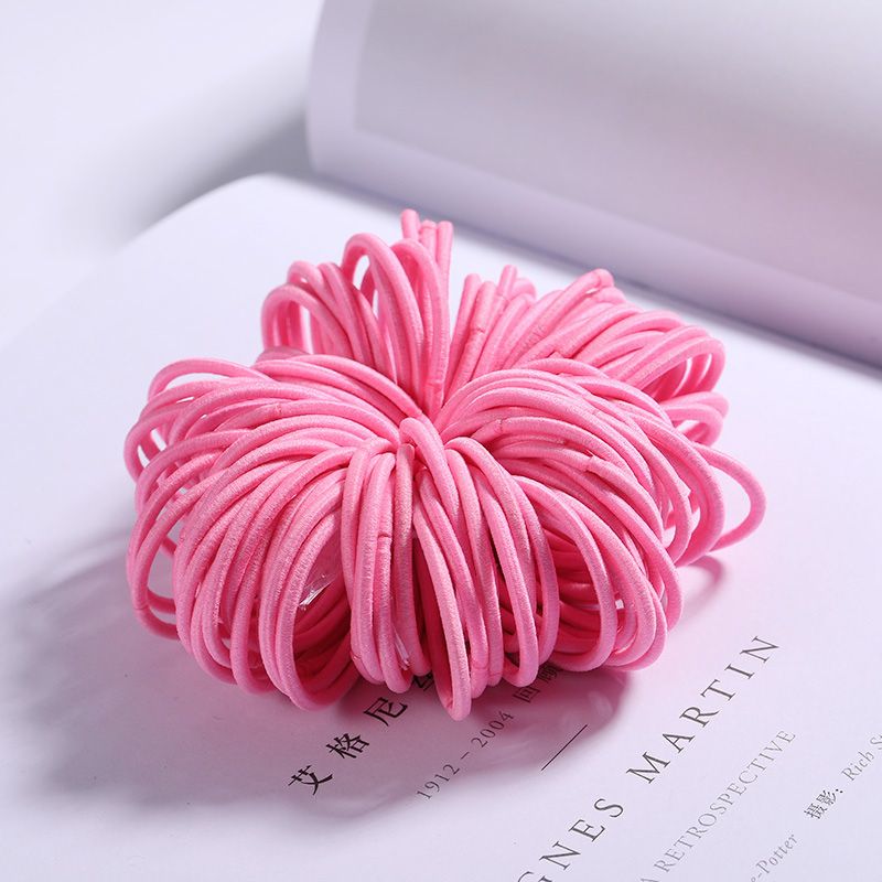 【ALLGOOD】100pcs / bag girl  color nylon 3CM rubber band children elastic hair ponytail hair accessories