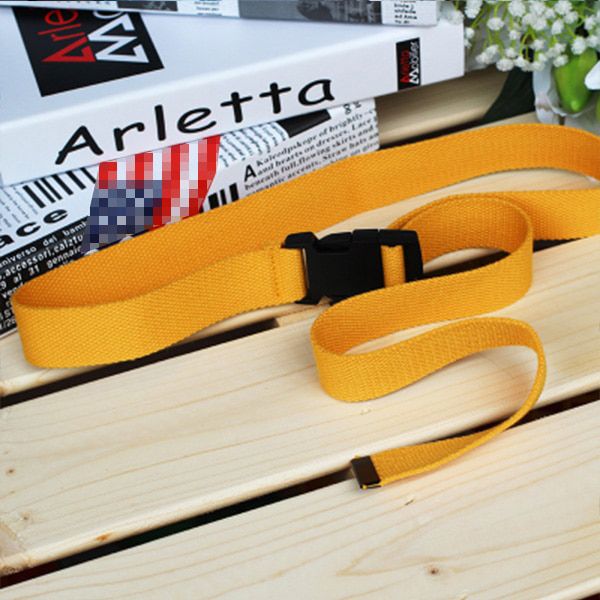 Women Men Unisex Canvas Belts Casual Female Plastic Buckle Tactical Waist Belts Harajuku Solid Color Long Black Jeans Waistband