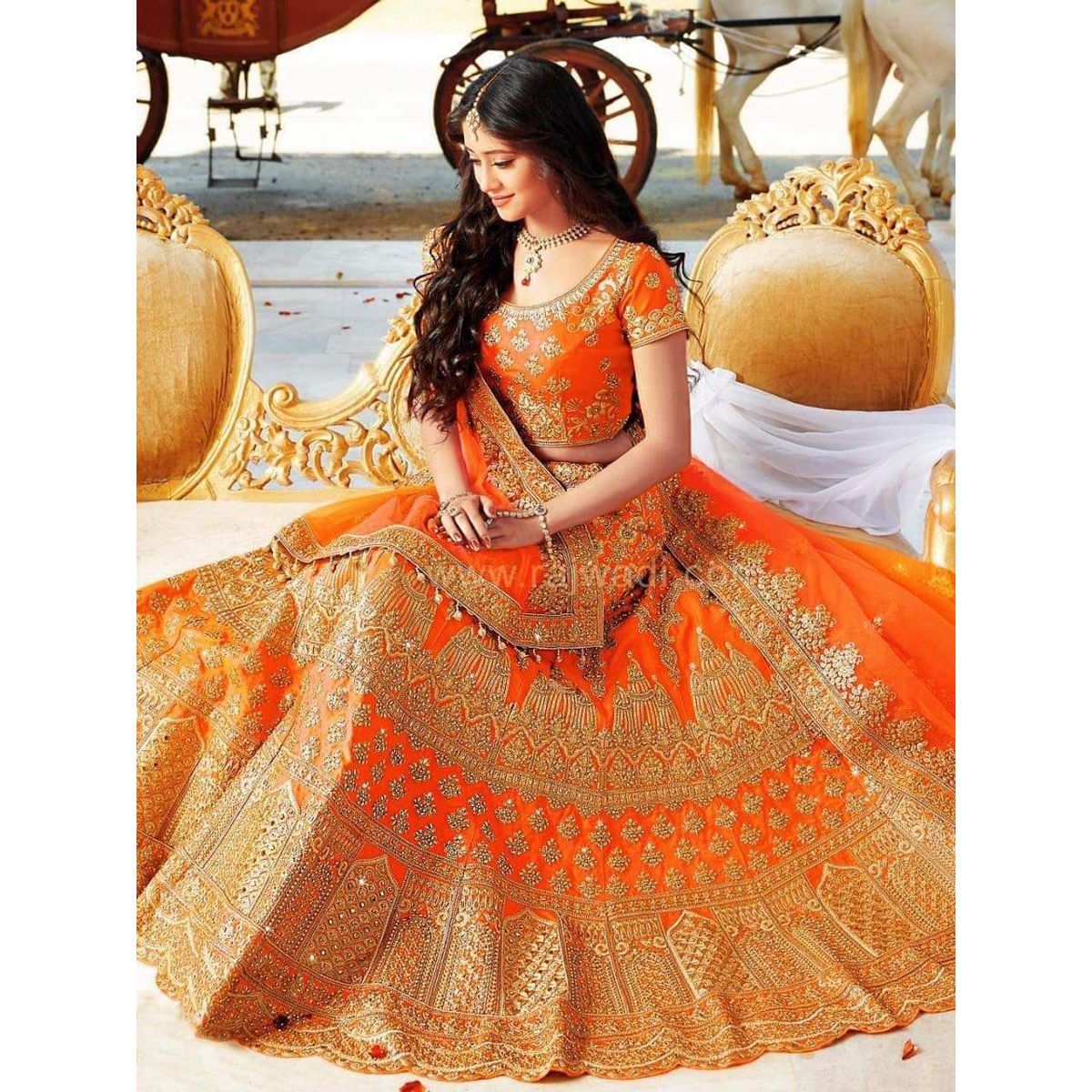 Stylish Semi-Stitched Georgette Lehenga for women.