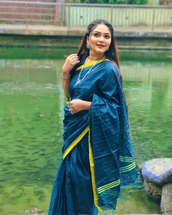 Multicolor half silk saree For women