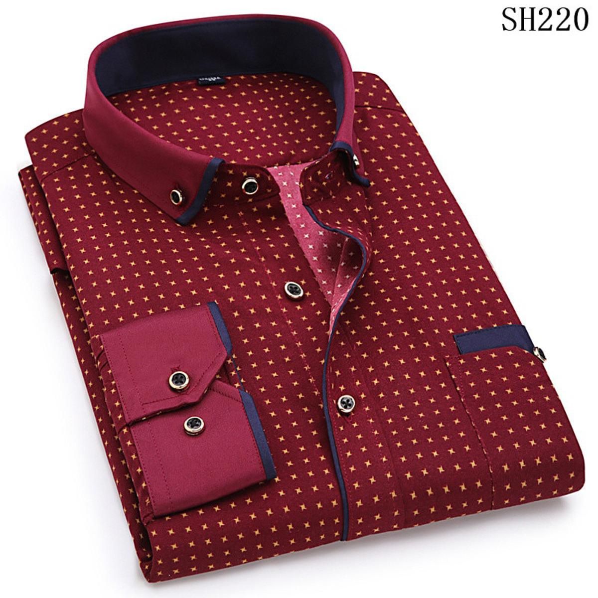 Fashion  Men's Long-sleeve Shirts Young Men's Korean Slim Business Shirts Casual All-match Plaid Square Collar Shirts