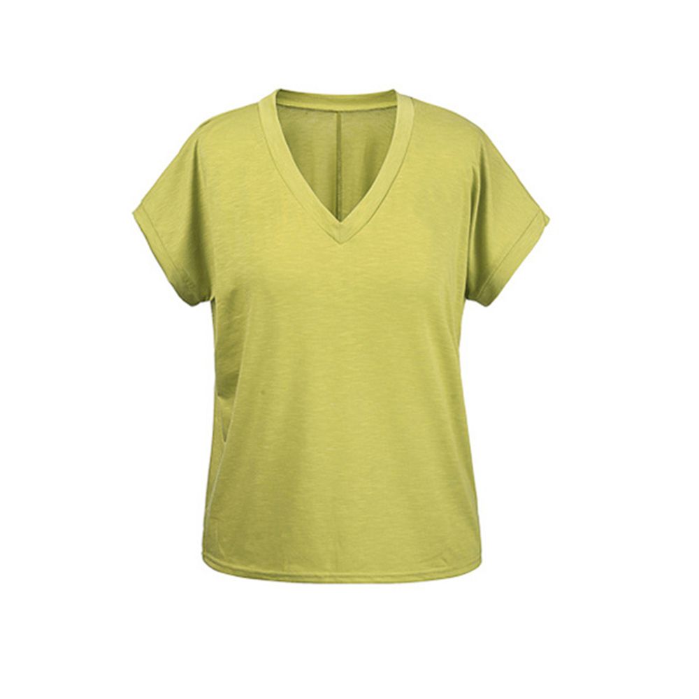 Summer Women V Neck Short Sleeves Clothes Blouse T-shirt Top
