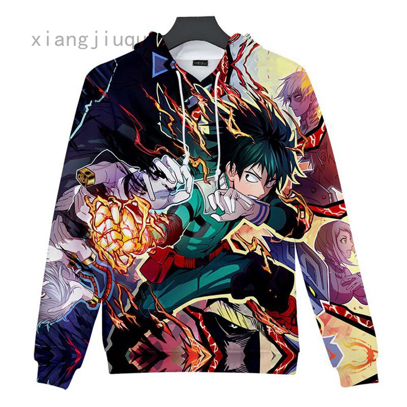 OIMG My Hero Academia Himiko Toga Jk Cosplay Costume 3D Boku No Hero Academia Sport Hoodies Zipper Jacket Costume Tops