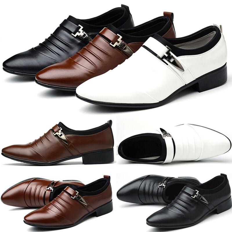 Mens Smart Shoes Italian Formal Wedding Casual Party Dress Boys Office Shoe