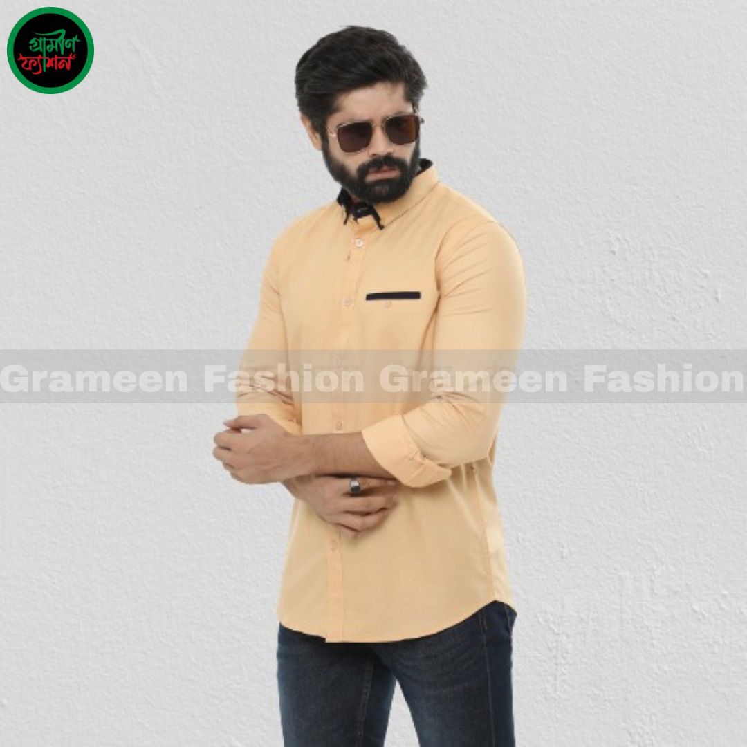 Brown Long Sleeve Casual Shirt for Men by Grameen Fashion