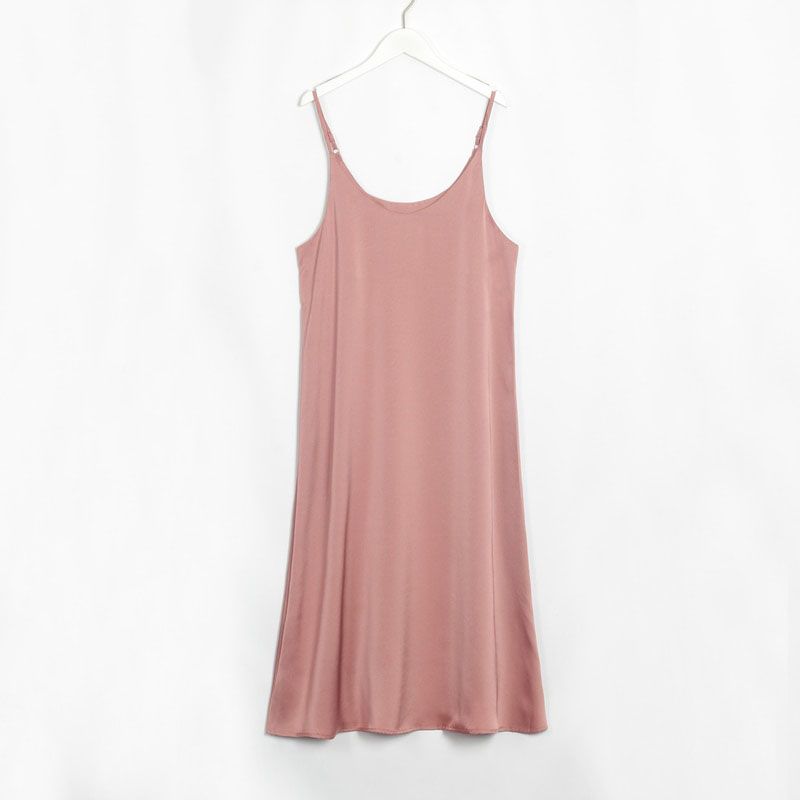 Wixra  Strap Backless Satin Dress Loose Dresses Spring Summer New Sleeveless Basic Solid Womens Clothing