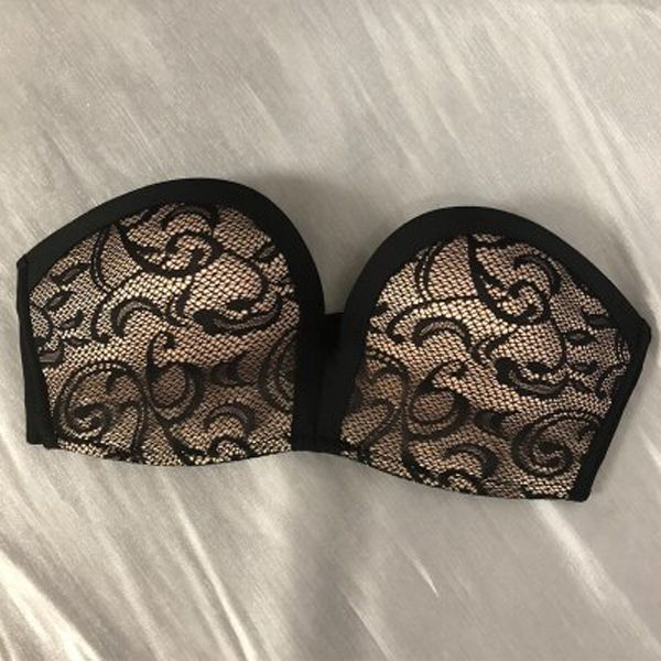 ladies lace  strapless bra non-slip wireless push up bra half cup Thin section wedding dress dress is special bralette encaj