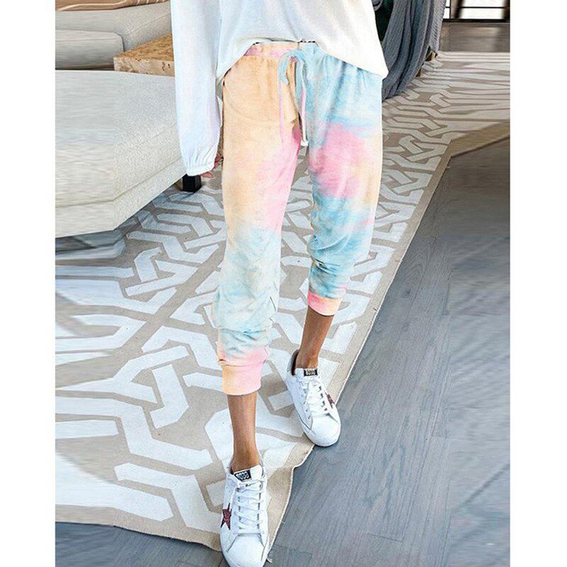 Women Drawstring casual loose pants Home Trousers female Leopard Print Harem Pants pantalones mujer retro pants